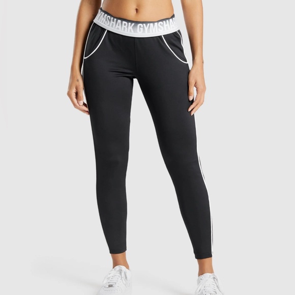 Gymshark Black Joggers with White Accents - Picture 1 of 4